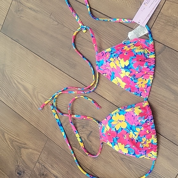 Wild Fable Reversible Slider Top Floral Bikini Set, Size Med - Picture 3 of 10